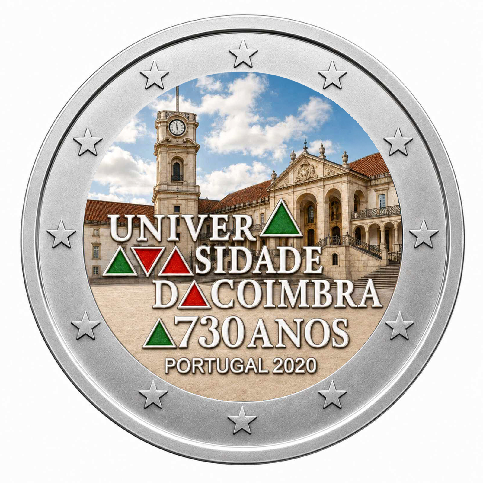 2 Euros 730 years of the University of Coimbra (Coloured)